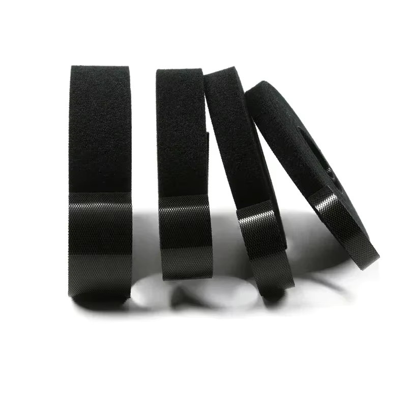 Wiederverwendbare Kabelbinder aus schwarzem Nylon als selbstklebendes Schlaufenbündel zur Kabelorganisation, 5 m pro Rolle - Bild 3