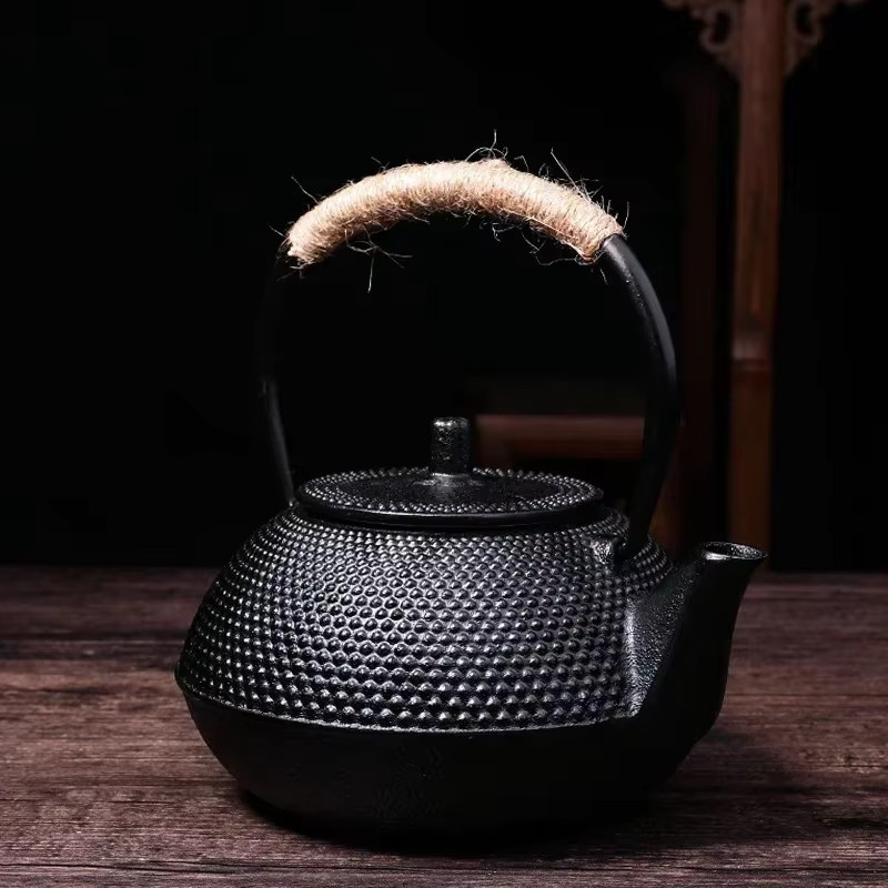 VINRITO Gusseisen Teekanne mit Tee-Infuser, Schwarz, 300 ml, 900 ml, 1200 ml - Bild 2