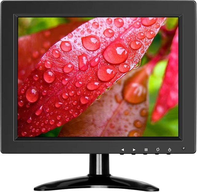 Eyoyo 10 Zoll Desktop-Monitor HD 1024x768 LCD-Display mit HDMI, VGA, BNC und AV-Anschluss in Schwarz für Videoüberwachung - Bild 1