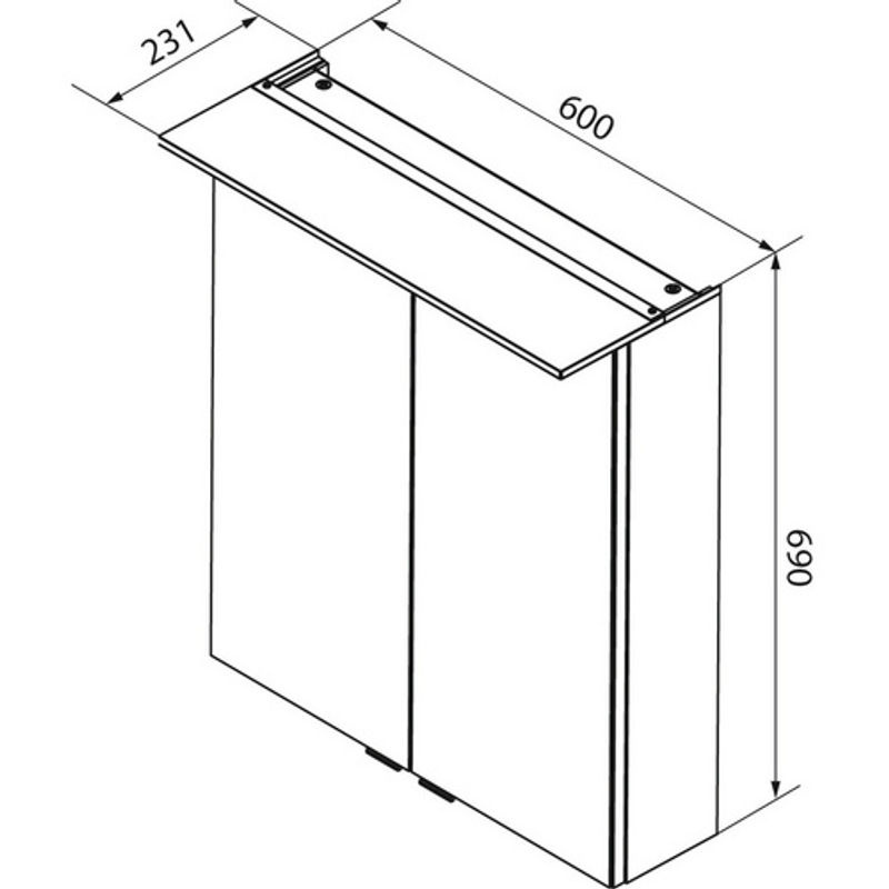 Fackelmann Spiegelschrank b.perfekt in Eiche, Grau/Braun, B/H/T: 60 x 69 x 23,1 cm - Bild 3