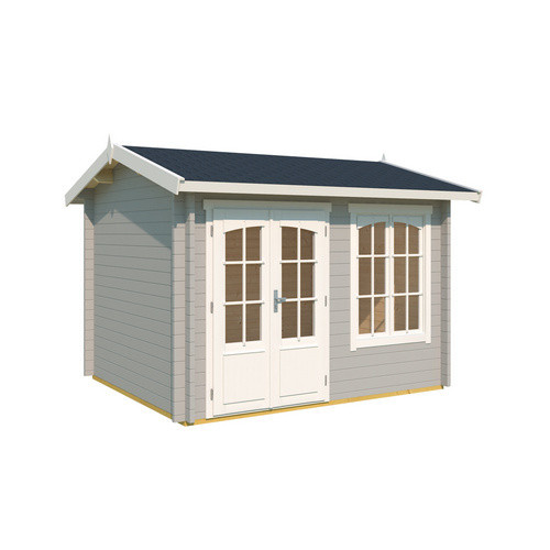 Lasita Blockbohlenhaus Alex Gartenhaus mit Satteldach in Grau, B/H/T: 340 x 245,1 x 308,3 cm - Bild 3