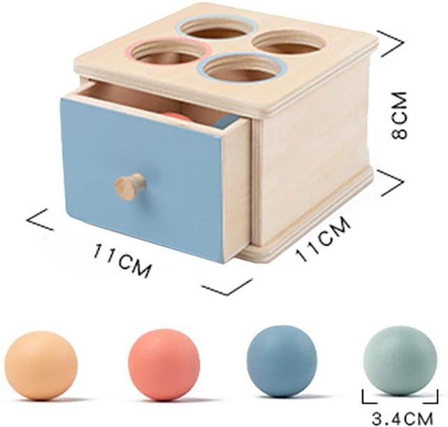 Baby Objekt Permanenz Box Montessori Holzspielzeug, ab 1 Jahr - Bild 1