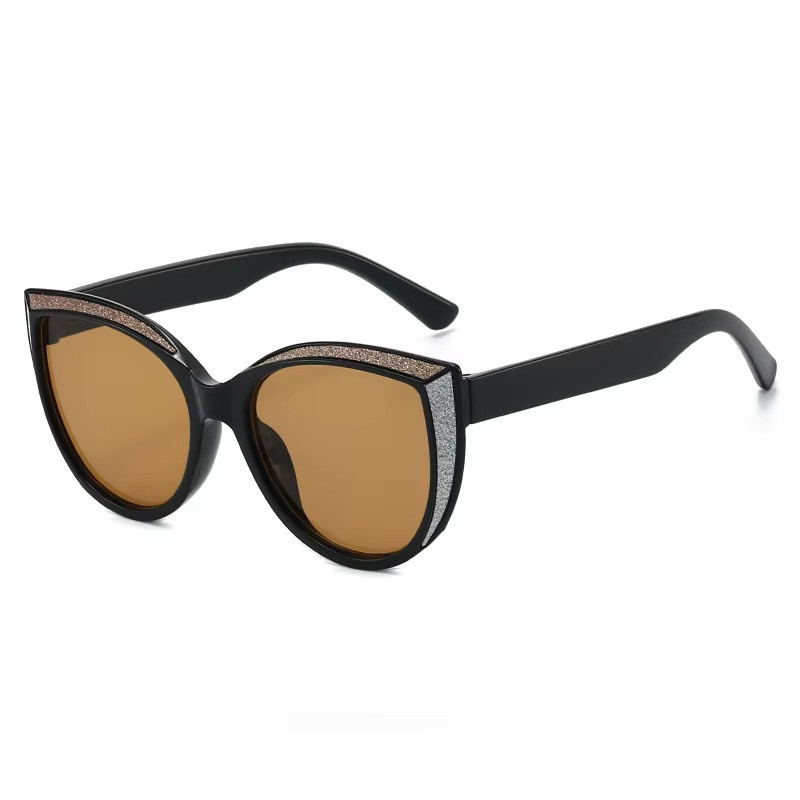Kunkka coco Cat-Eye Sonnenbrille, Vollrand, Kunststoff, schwarz, braun, Damen - Bild 2