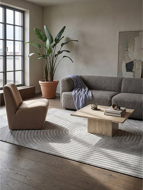 Kadima Design Kurzflor Teppich Grau B: 140 cm, T: 200 cm - Bild 1