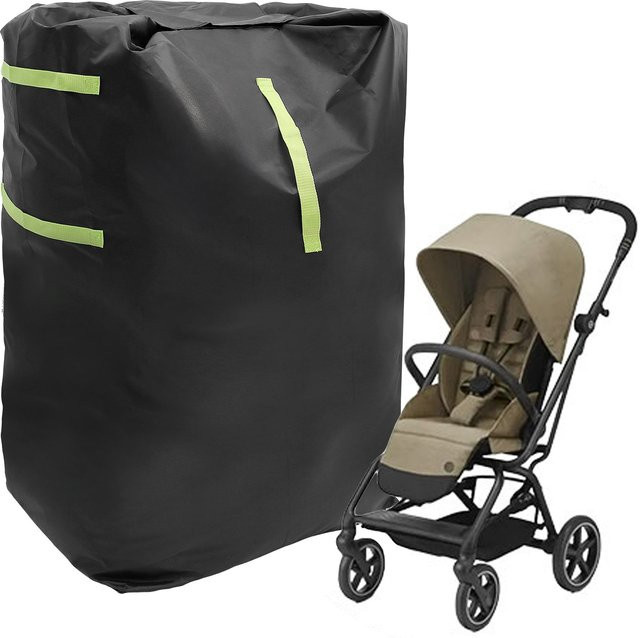 Wasserdichte Kinderwagen-Abdeckungstasche von Air Train aus 420D Oxford-Stoff in Schwarz mit verstellbarem Riemen für die Reise und den Check-in - Bild 1