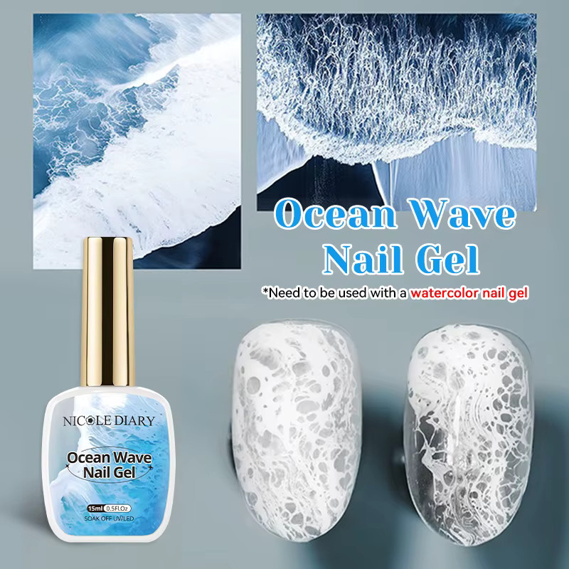 NICOLE DAIRY Bubble Ocean Wave Gel-Nagellack, Weiß, 15 ml - Bild 2