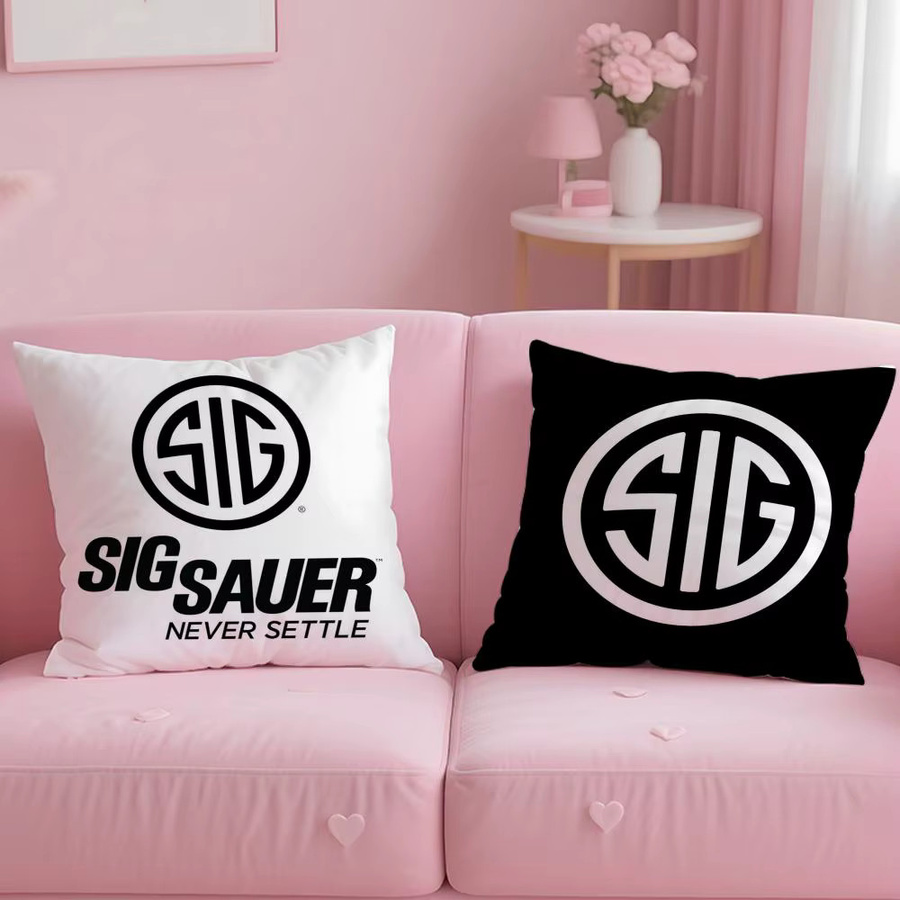 S-Sig SauerS Kissenbezug quadratisch in Weiß, wendbares Design für Auto, Sofa oder Schlafzimmer, Breite: 30,0 cm, Höhe: 30,0 cm - Bild 2