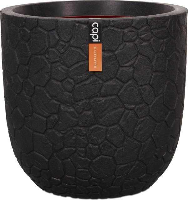 Capi Pflanztopf Kugel Clay in Schwarz aus Ton, Durchmesser: 35 cm, Höhe: 34 cm - Bild 1