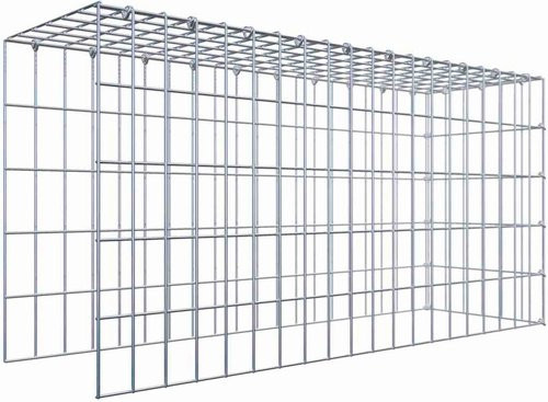 Gabiona Anbaukorb Typ 4 aus Stahl in Silbergrau, B/H/T: 50 x 100 x 30 cm - Bild 1