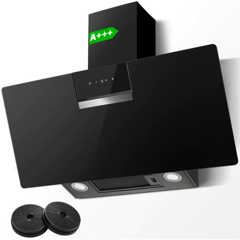 TopStrong Wandmontierte Dunstabzugshaube in Schwarz mit 800 m3/h Luftleistung, A+++ Energieeffizienz, LED-Touch-Steuerung und Umluft- oder Abluftoption, Breite: 90 cm - Bild 2