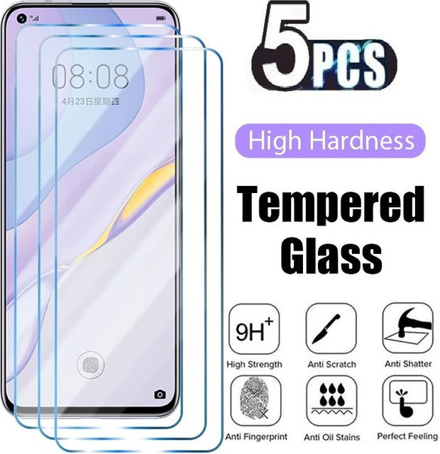 5 Stück Displayschutzfolien aus gehärtetem Glas für Motorola MOTO E22 E22i E13 E6S 2020 G9 Play E7 Plus, transparent - Bild 1