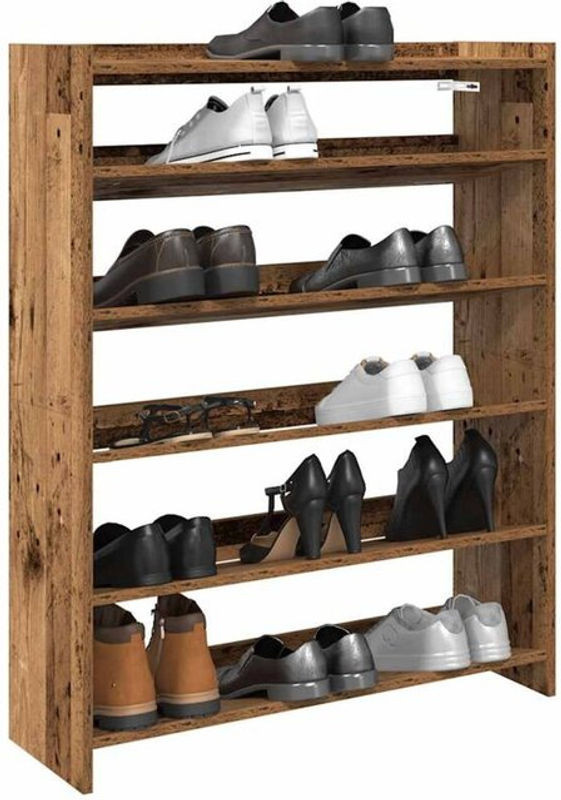 Vidaxl Schuhregal in Landhaus-Optik aus Holzwerkstoff, Braun, B: 80 cm, T: 25 cm, H: 100 cm - Bild 1