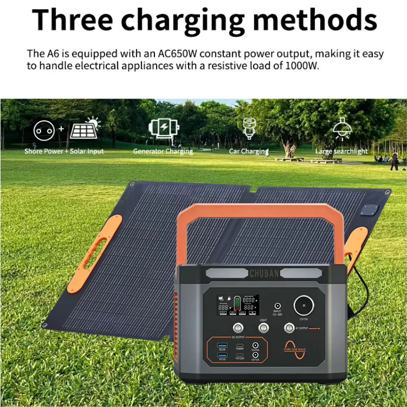 CHUBAN Tragbare Powerstation 500W mit 100000mAh Kapazität und optionalem 100W Solarpanel, Solargenerator in Schwarz mit reiner Sinuswelle, 220V und USB-C-Anschluss - Bild 2