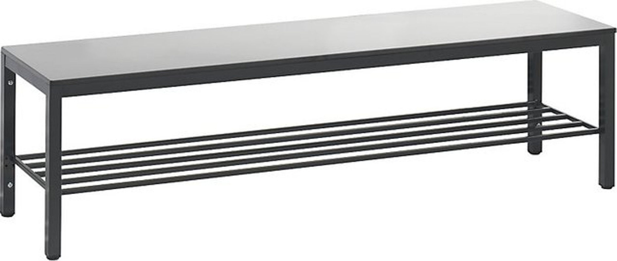C+P Umkleidebank Basic Plus mit Schuhrost, Dekor Silbergrau, Gestell Schwarzgrau, H x B x T: 40,1 x 150,0 x 35,3 cm - Bild 3