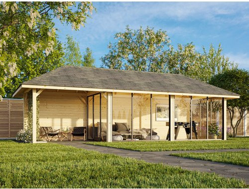 Palmako Connect Pavillon in Transparent Beige, B: 518 cm, T: 518 cm, H: 300 cm - Bild 1