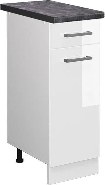 Vicco Küchenunterschrank R-Line Weiß Hochglanz/Anthrazit B: 30 cm, H: 81,6 cm, T: 60 cm - Bild 1
