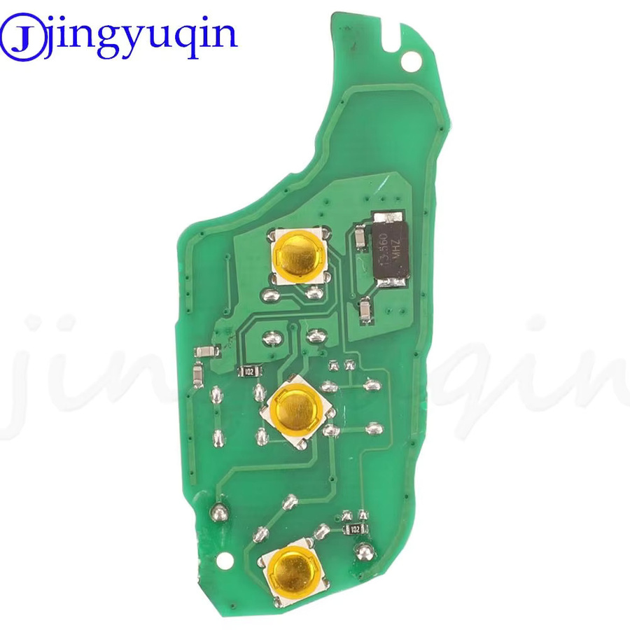 Jingyuqin 434MHz ID46 Fernbedienungs-Autoschlüssel-Leiterplatte in Grün für Citroen C4L New Elysee und Peugeot 508 208 3008 2008 201 408 4008 - Bild 2