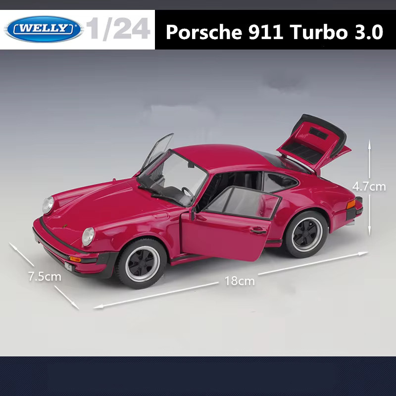 WELLY 1971 Porsche 911 Turbo 3.0, Sportwagen Modell, 1:24, Metall, Rot - Bild 2