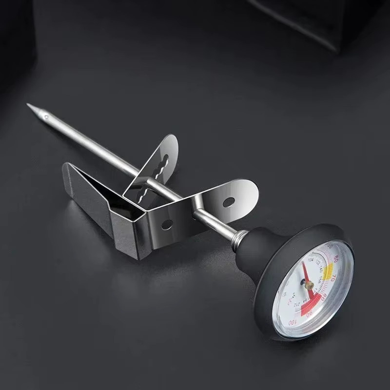 NOCCLILI Kaffeethermometer aus Edelstahl in Silber für Barista als Temperaturfühler für Espresso und Milchaufschäumkrüge - Bild 1