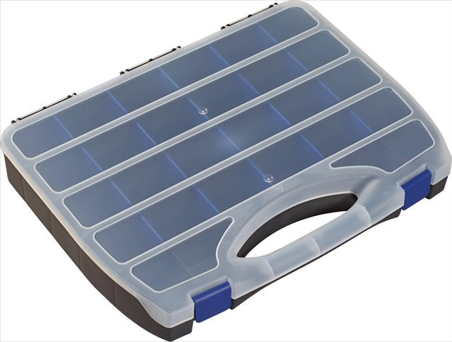 LUX-TOOLS Sortierkasten mit flexibler Facheinteilung, transparent, Breite: 45 cm - Bild 1