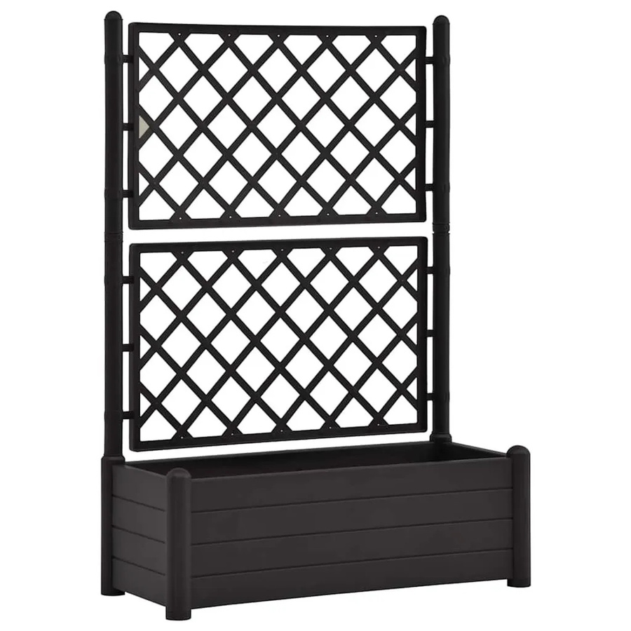 Furnicato Pflanzkübel mit Spalier aus Polypropylen in Anthrazit, B/T/H: 100 x 43 x 142 cm - Bild 2