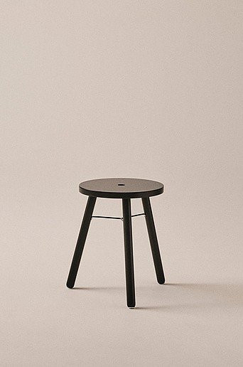 Jotex Hocker KINNA in Schwarz im skandinavischen Design, B/T/H: 45 x 45 x 35 cm - Bild 1