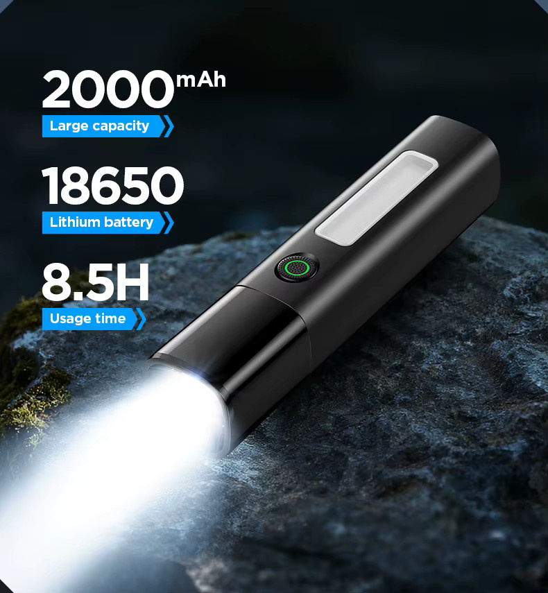 Philips SFL1151 LED Taschenlampe mit Teleskop-Zoom, COB-Seitenlicht und wiederaufladbarem 2000mAh Akku in Schwarz - Bild 4