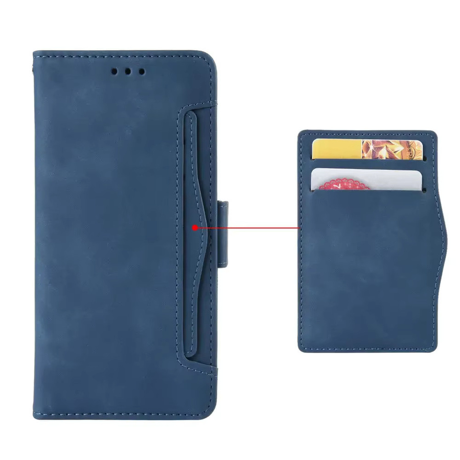 Luxus Shell Handyhülle mit abnehmbarer Karten-Tasche und Brieftasche für Honor Magic 7 6 5 Pro Lite X60 I 300 200 Pro X9C X9B X9A X9 X8B X8A X8 in Rot und Blau - Bild 3