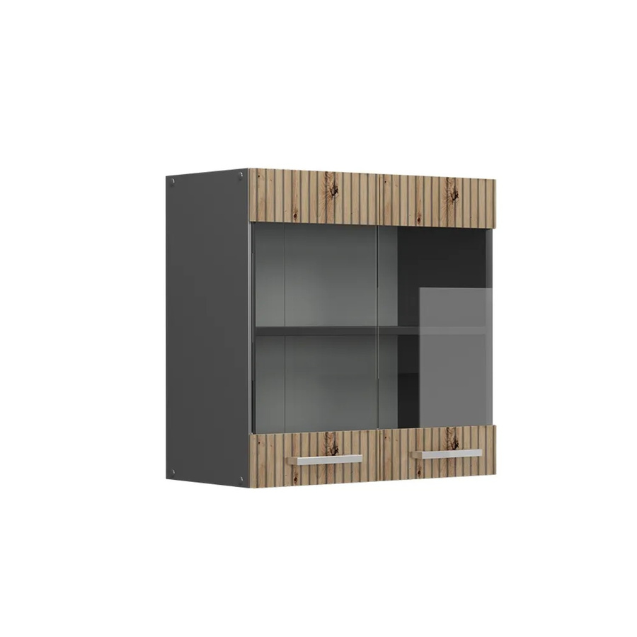 Vicco Küchenglasschrank R-Line Glashängeschrank Artisan-Eiche/Anthrazit B: 60 cm, H: 60 cm, T: 31 cm - Bild 2