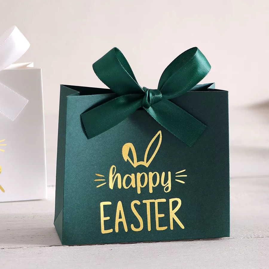 Set mit 10 weißen Oster-Geschenkboxen aus Papier für Schokolade, Desserts und Snacks - Bild 1
