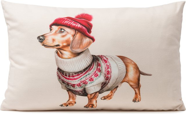 Kissenhülle CHICO Dackel von Gozze in Beige aus Polyester - Bild 1