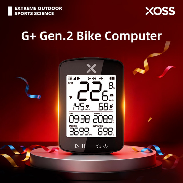 XOSS G2+ G Plus Gen.2 GPS-Fahrradcomputer mit Bluetooth und GPS-Tracker in Schwarz - Bild 1