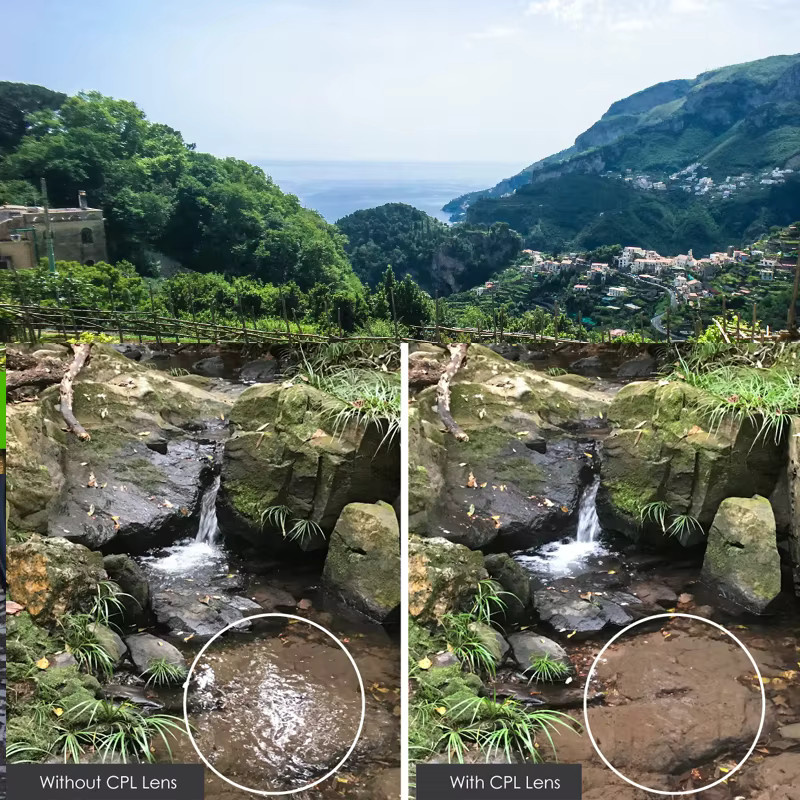 OBKEY CPL Polarisations-Filter Set für iPhone und Smartphone, 52mm kreisförmiges Glas-Objektiv zur Reflexionsvermeidung, Schwarz - Bild 4
