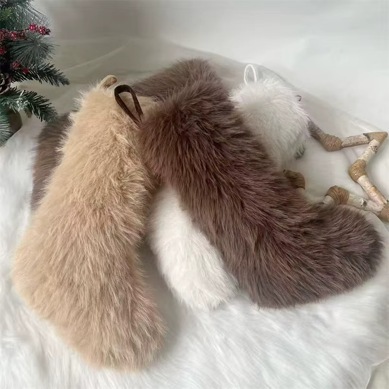 Atceawit Weihnachtssocke in Milchbraun als hängende Dekoration, Höhe: 50,8 cm - Bild 2