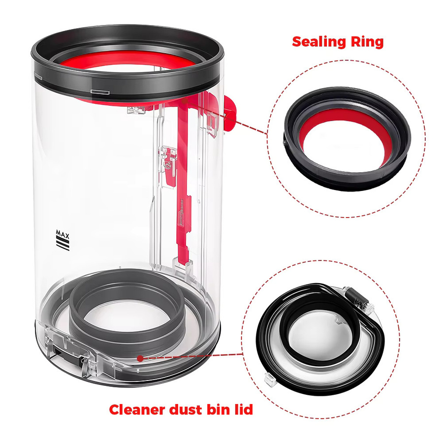 Dyson V10 SV12 US Ersatz Staubbehälter mit HEPA-Filter und Deckel, transparent - Bild 3