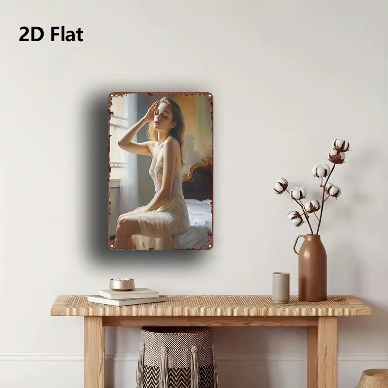 HELLOYOUNG Vintage-Wandkunst aus Metall in Multicolour, Retro-Szenenmalerei als Wanddekoration für dein Heim oder Büro, B/H: 20,3 x 30,5 cm - Bild 2