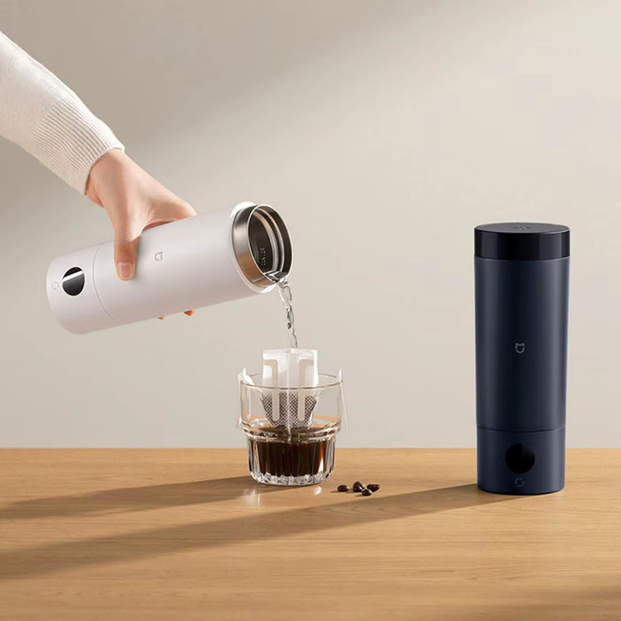 Xiaomi Mijia Tragbarer Elektrischer Wasserkocher 2 in 1 Reise-Wasserkocher und Isolierbecher, Weiß, 350 ml, 6 Temperaturstufen, 300 W, Edelstahl - Bild 2