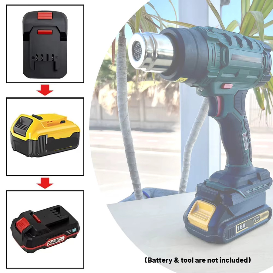 Akku-Adapter-Konverter von DeWalt für 18V-20V Lithium-Akkus auf Lidl Parkside X20V Elektrowerkzeuge, Farbe: Schwarz - Bild 4