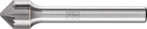 PFERD Hartmetall Frässtift Kegelsenk KSK 90 Grad Ø 10x05 mm Schaft-Ø 6 mm Z3 universal mittel silber - Bild 1