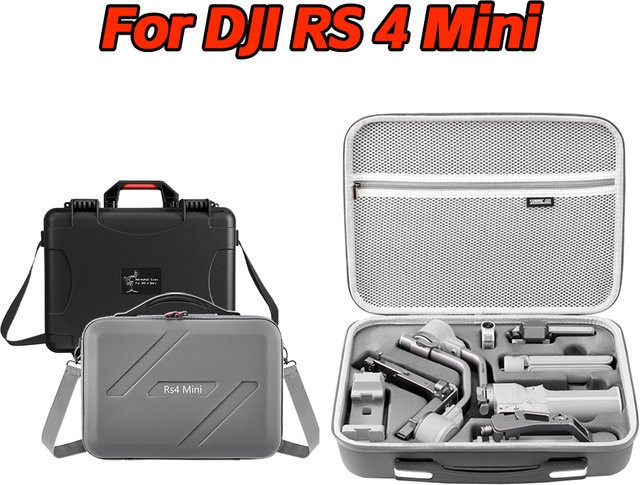 DJI RS4 Mini Tragetasche aus PU in Grau – Spritzwassergeschützte und kratzfeste Reisebox als Schutzhülle für deinen Stabilisator - Bild 1