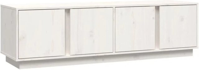 vidaXL TV-Schrank aus massivem Kiefernholz in Weiß, B/T/H: 140 x 40 x 40 cm - Bild 1