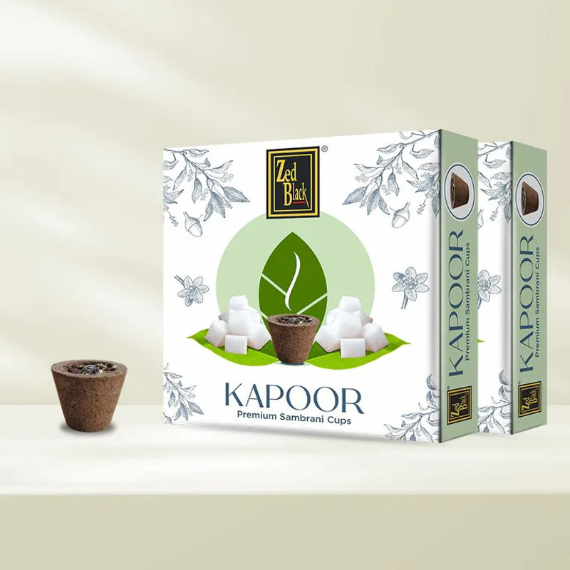 Zed Black Kampfer Sambrani Dhoop Tassen 2er Pack, Braune Kräuter-Räucherkegel für Meditation, Puja und Aromatherapie - Bild 2