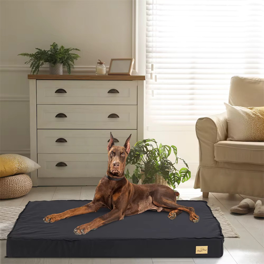 Orthopädisches Hundebett von BORWART mit wasserdichter Matratze und abnehmbarem, waschbarem Bezug für drinnen und draußen - Bild 4