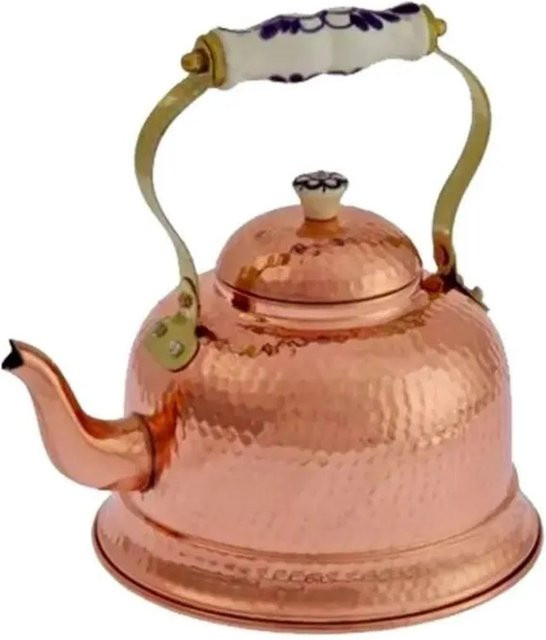 Ich-Zapfe Teekessel aus gehämmertem Kupfer mit Porzellangriff, 1,5 l - Bild 1