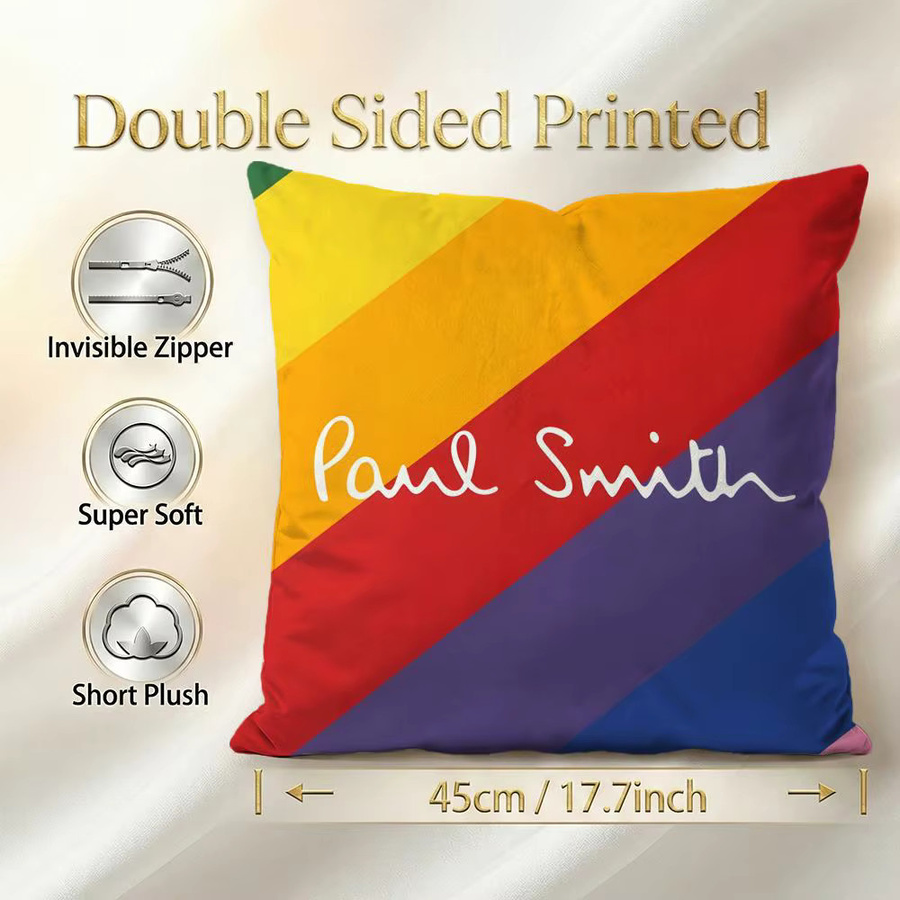 Paul Smith Kissenbezug-Set 4-teilig, gestreift, weiß/mehrfarbig, B/T/H: 50 x 50 x 45 x 45 x 40 x 40 cm - Bild 3