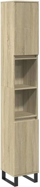 vidaXL Badschrank Sonoma-Eiche, Wandmontage, Braun, B/T/H: 30 x 30 x 190 cm - Bild 1