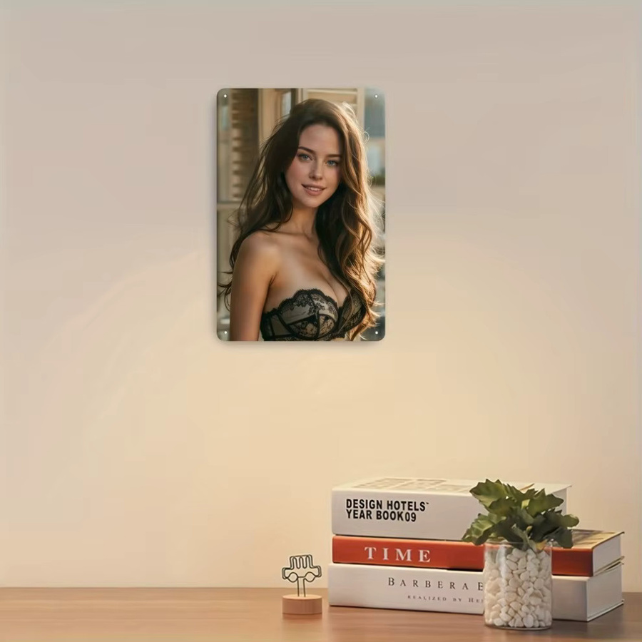 HELLOYOUNG Vintage Metall Wandkunst Retro Wandschild in Weiß und Multicolour, Rechteckiges Portrait-Design für Wohnzimmer, Schlafzimmer, Bar oder Café, Breite: 30,0 cm, Höhe: 20,0 cm - Bild 2