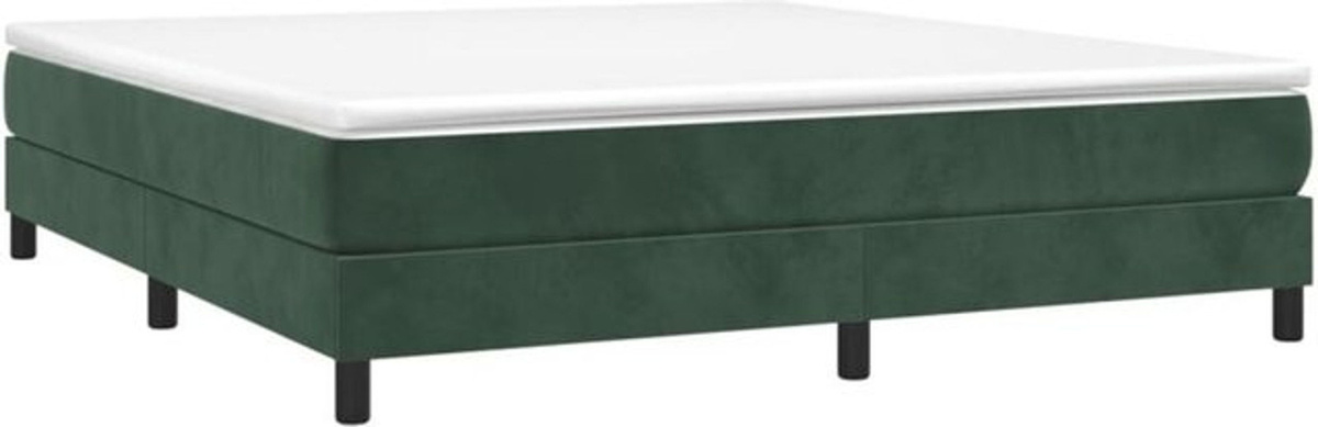 Vidaxl Boxspringbett mit Matratze in Dunkelgrün aus Samt, Modernes Design, B/T/H: 160 x 200 cm - Bild 1
