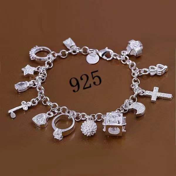 KaiTingu Charm Armband, 925 Silber, Zirkonia, Damen - Bild 1
