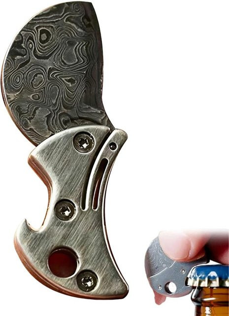 KITPIPI EDC Cutter und Flaschenöffner aus Edelstahl in Grau, Münzförmiger Schlüsselanhänger zum Öffnen von Paketen und Kartons - Bild 1